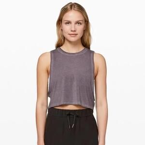 Lululemon Muscle Love Cropped Tank Top Washed Lunar Rock Size 10